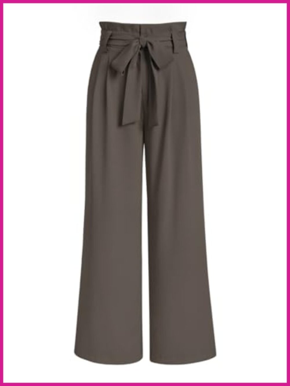 Wide Leg Paperbag Waist Dress Pants Removable Belt Pleated Front